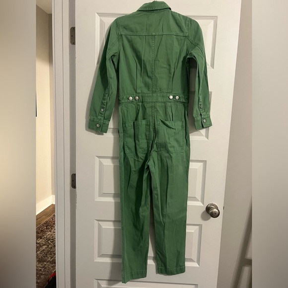 MADEWELL Garment-Dyed Relaxed Coverall Jumpsuit in Pale Evergreen Size XXS NWT - Picture 5 of 8